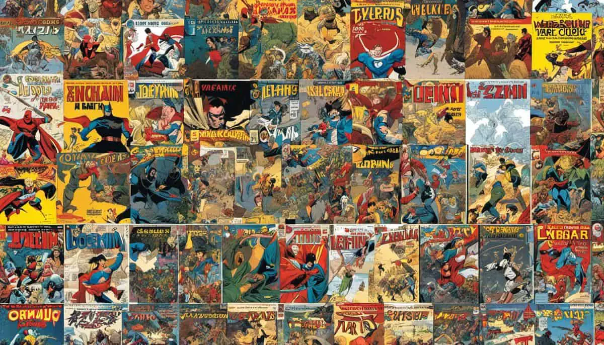 Μια εικόνα από διάφορα εξώφυλλα κόμικς που αντιπροσωπεύουν την τεράστια βιβλιοθήκη της Lezhin Comics